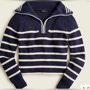 JCrew Cotton-cashmere pullover in stripe